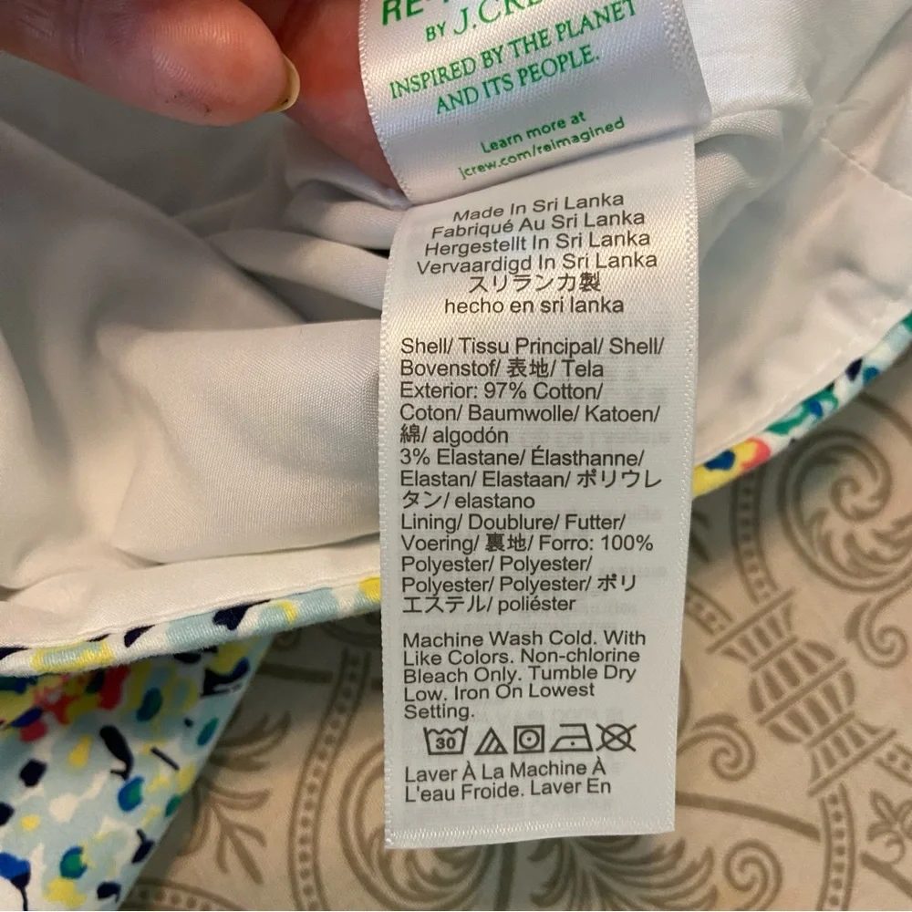 NWT New J. Crew Spring Floral Colorful Print Mini Midi Pencil Wiggle Skirt Sz 8
